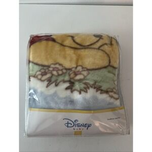 Vtg. Disney Winnie The Pooh Piglet Bee Flower Baby Plush Crib Throw Blanket